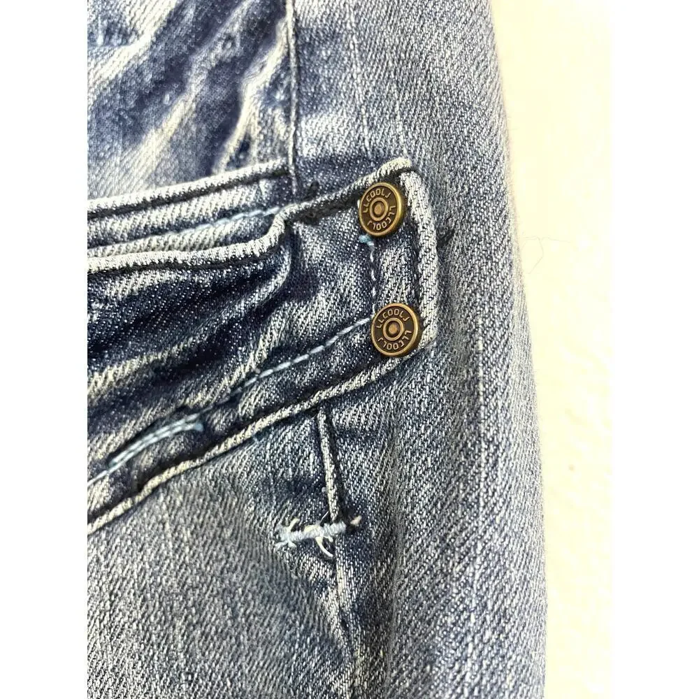 VTG‎ LL Cool J Women's Blue Flare Denim Jeans Sz 5 Y2K Retro Soft 90's